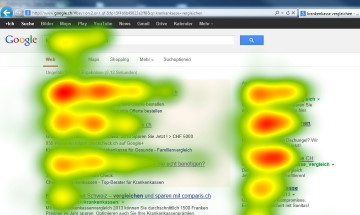 Eye tracking study result of a gazing pattern.